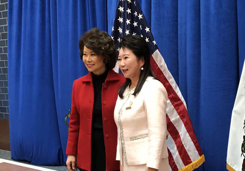 9170金沙集团_9170金沙集团副董事长李俐出席美国赵小兰部长新春招待会